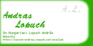 andras lopuch business card